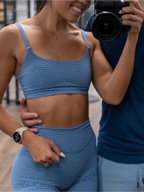 Balance Athletica Light Blue Wave Sports Bra & Leggings Set